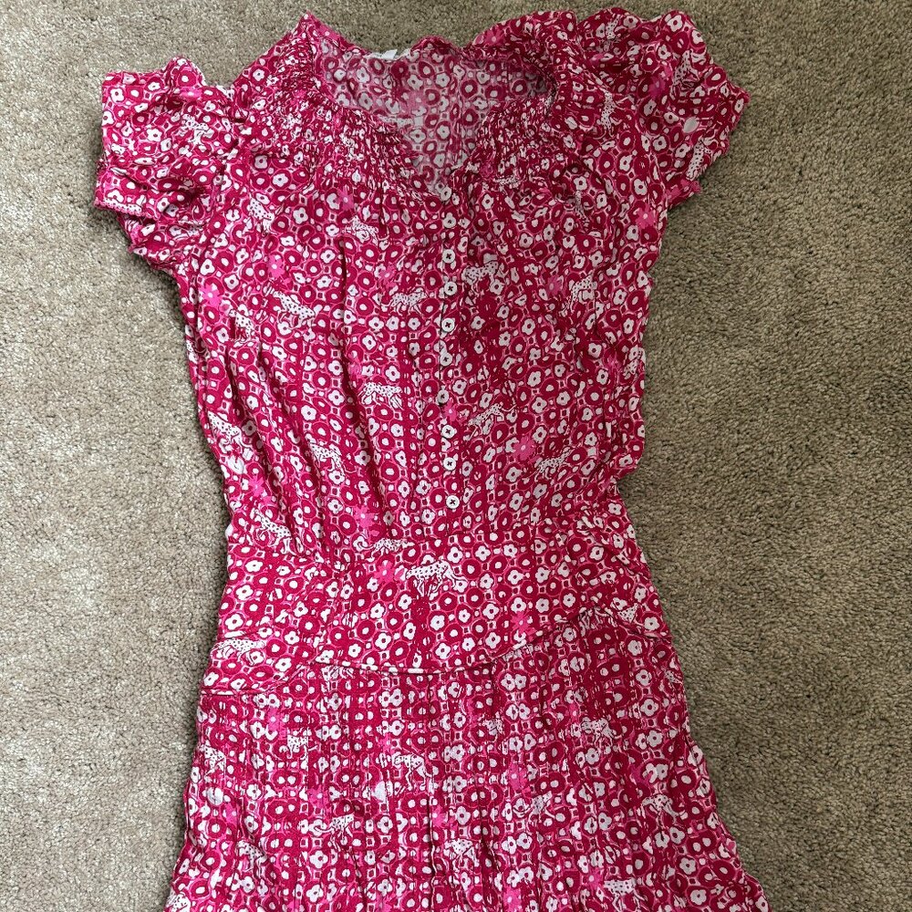 Poupette St barth pink mini floral dress